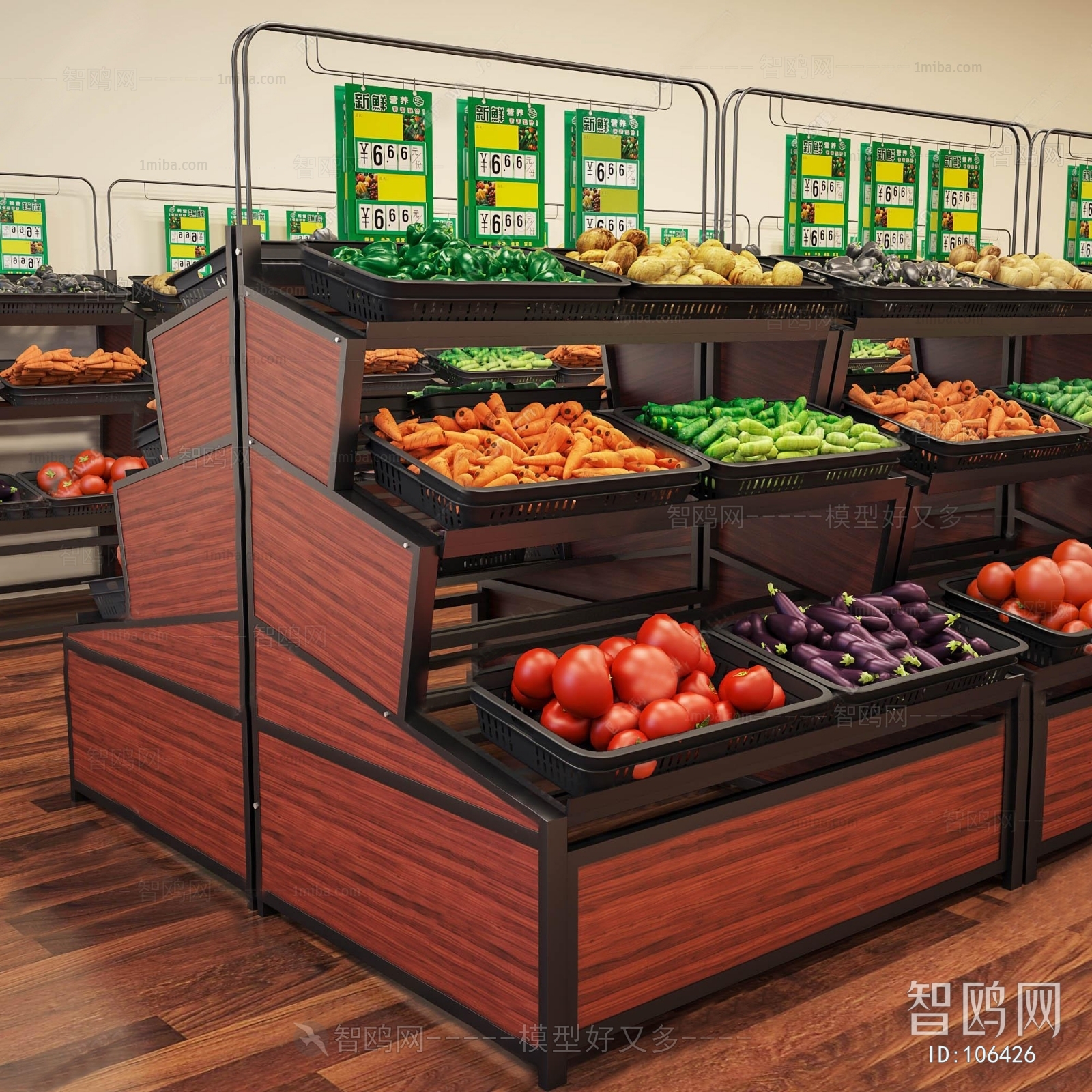 现代生鲜超市蔬菜展架货架