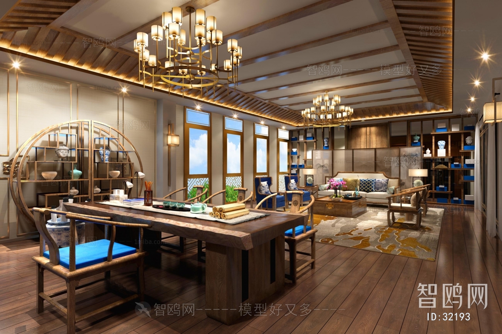 新中式茶室会客厅