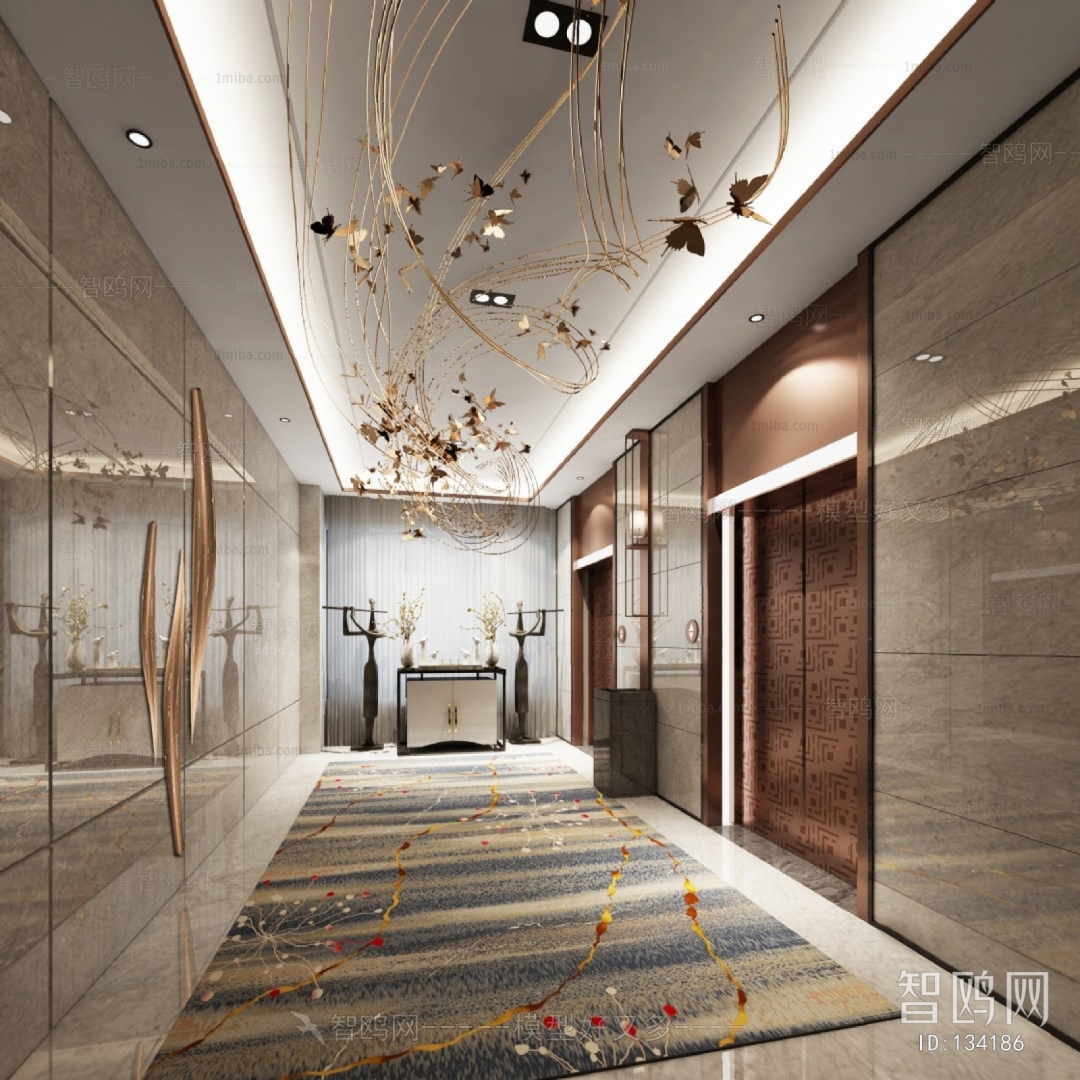 New Chinese Style Corridor Elevator Hall