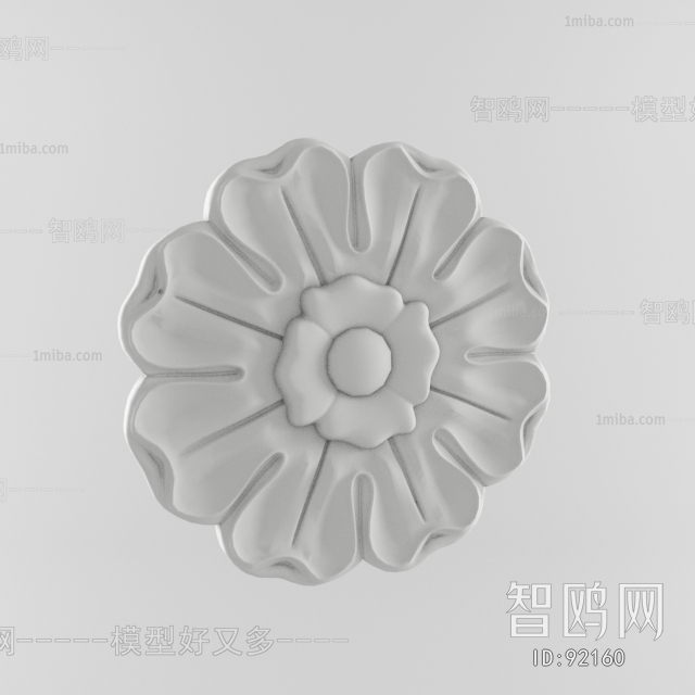 European Style Plaster Carved Top Plate