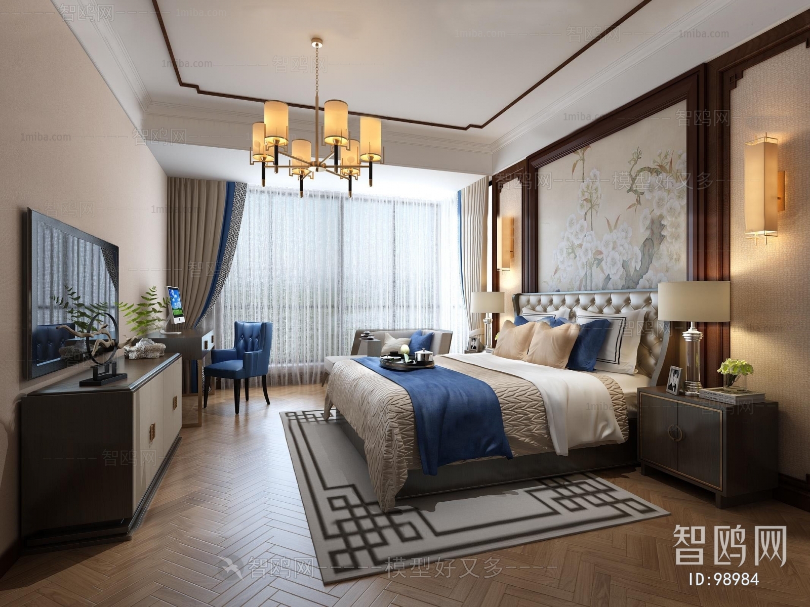 New Chinese Style Bedroom