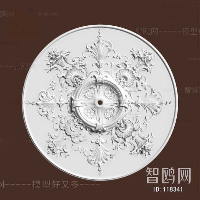 European Style Plaster Carved Top Plate