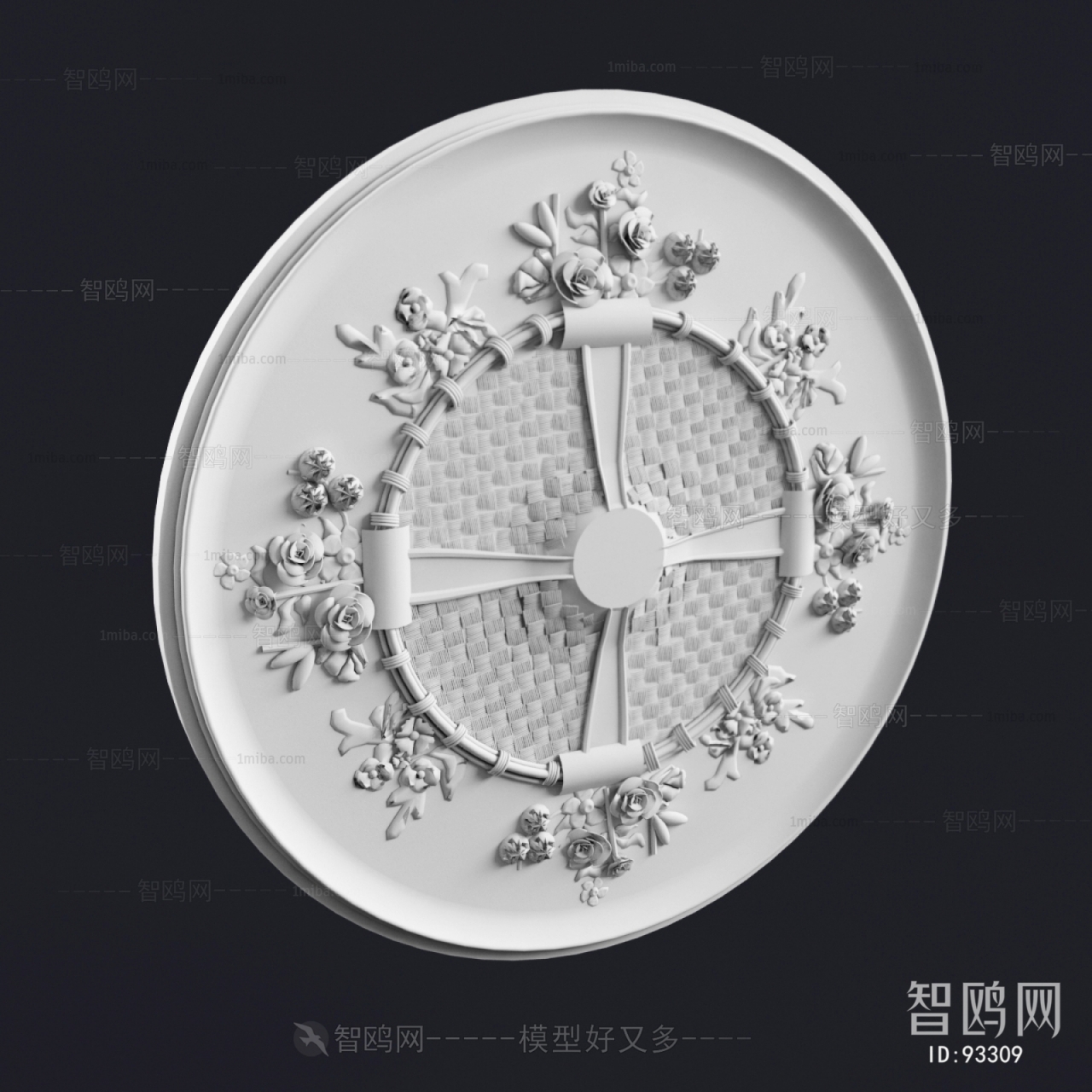 European Style Plaster Carved Top Plate