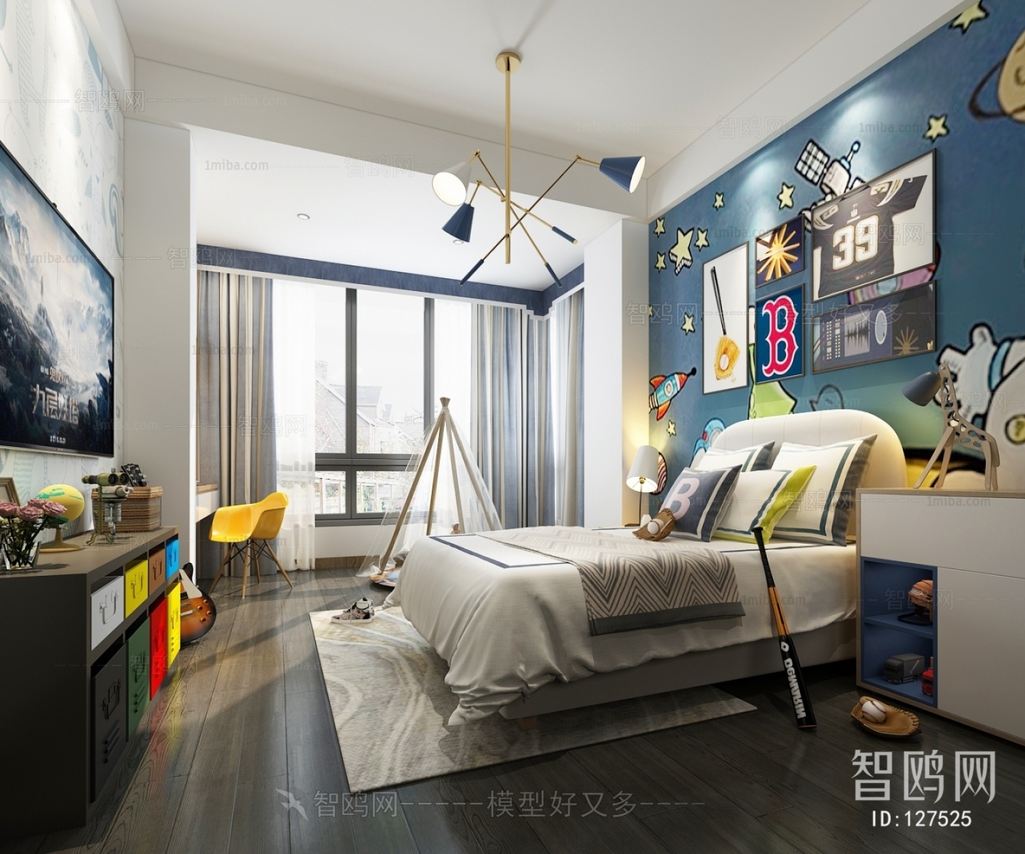 Modern Boy's Room And Son's Room