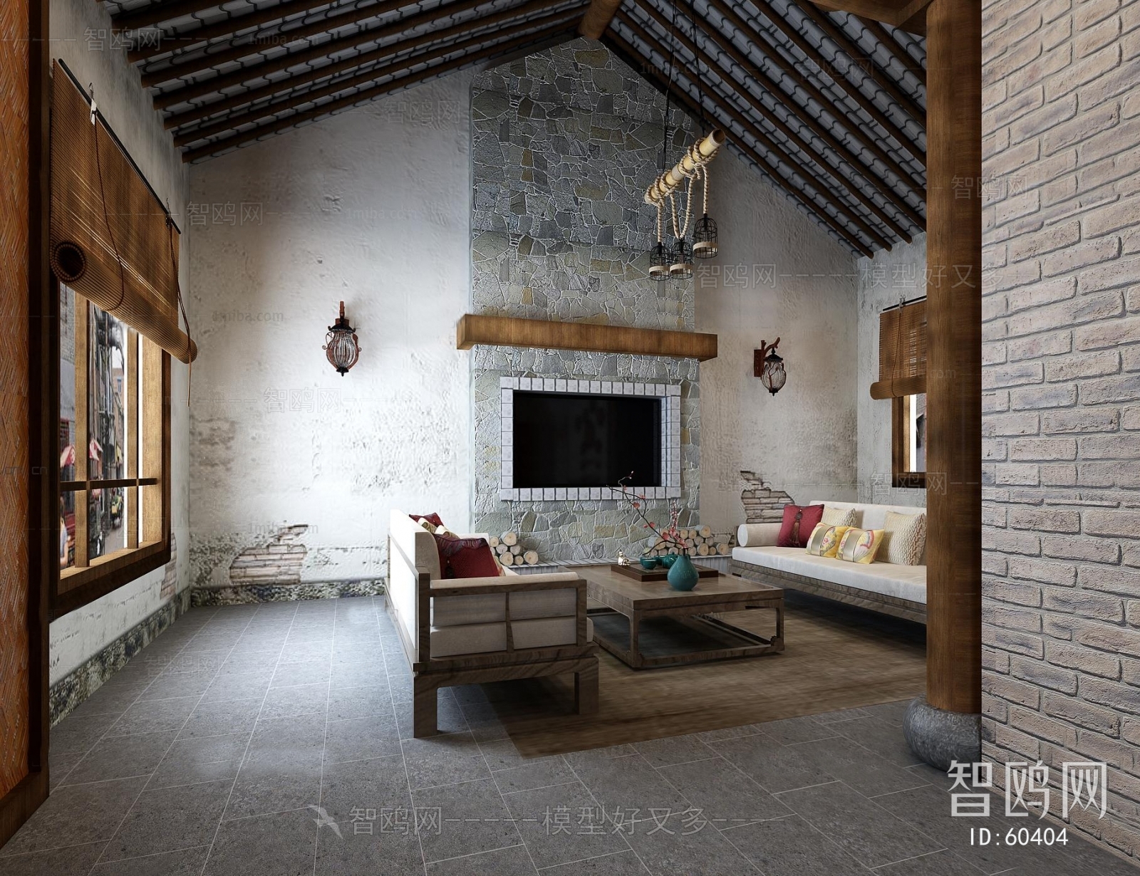 New Chinese Style Country Style A Living Room
