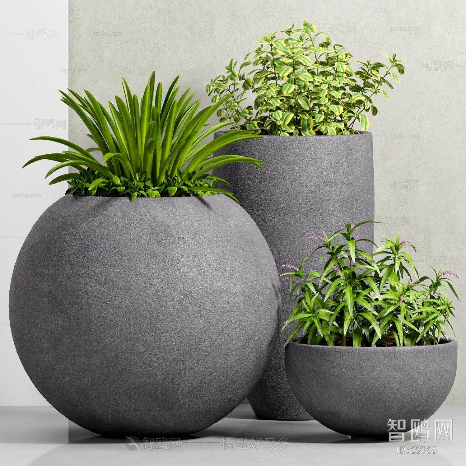 Modern Potted Green Plant