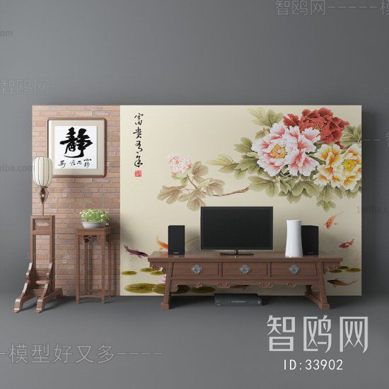 New Chinese Style TV Wall