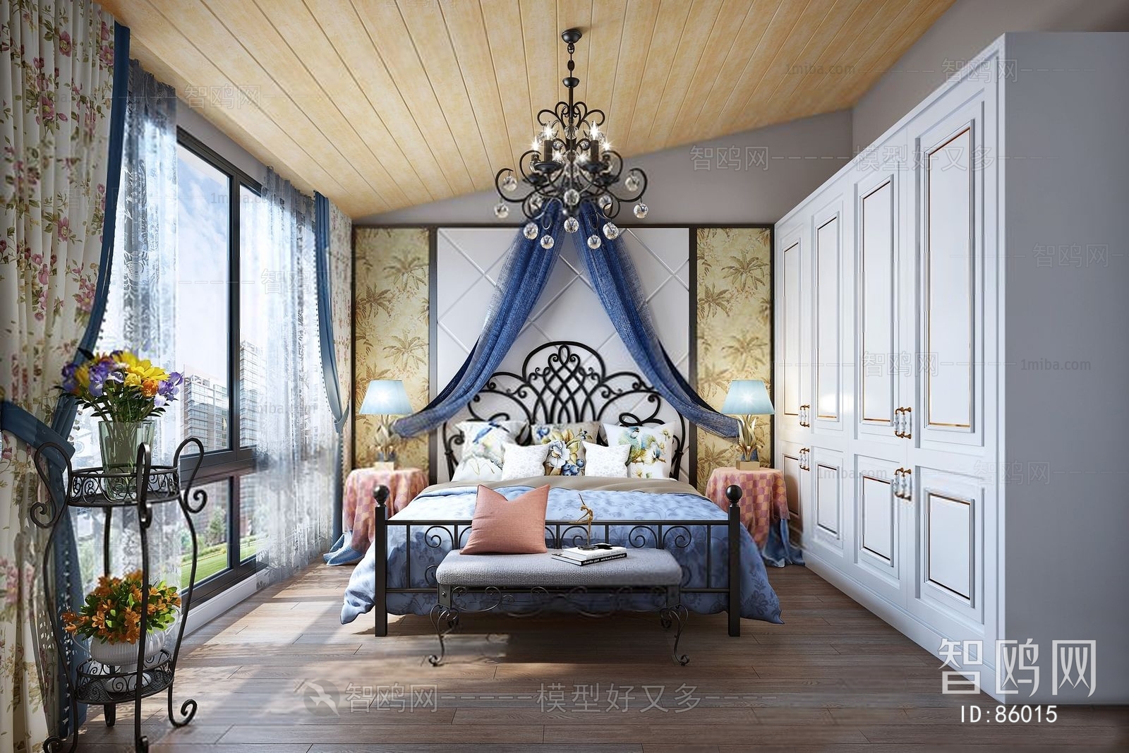 American Style Simple European Style Bedroom