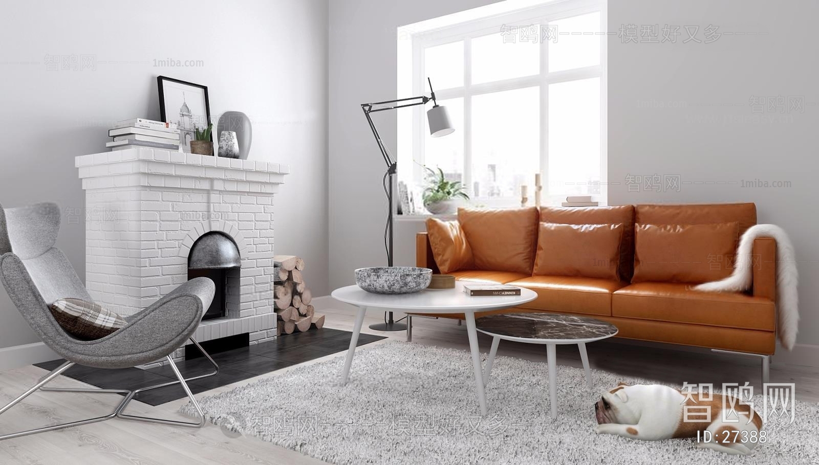 Modern Nordic Style Three-seat Sofa
