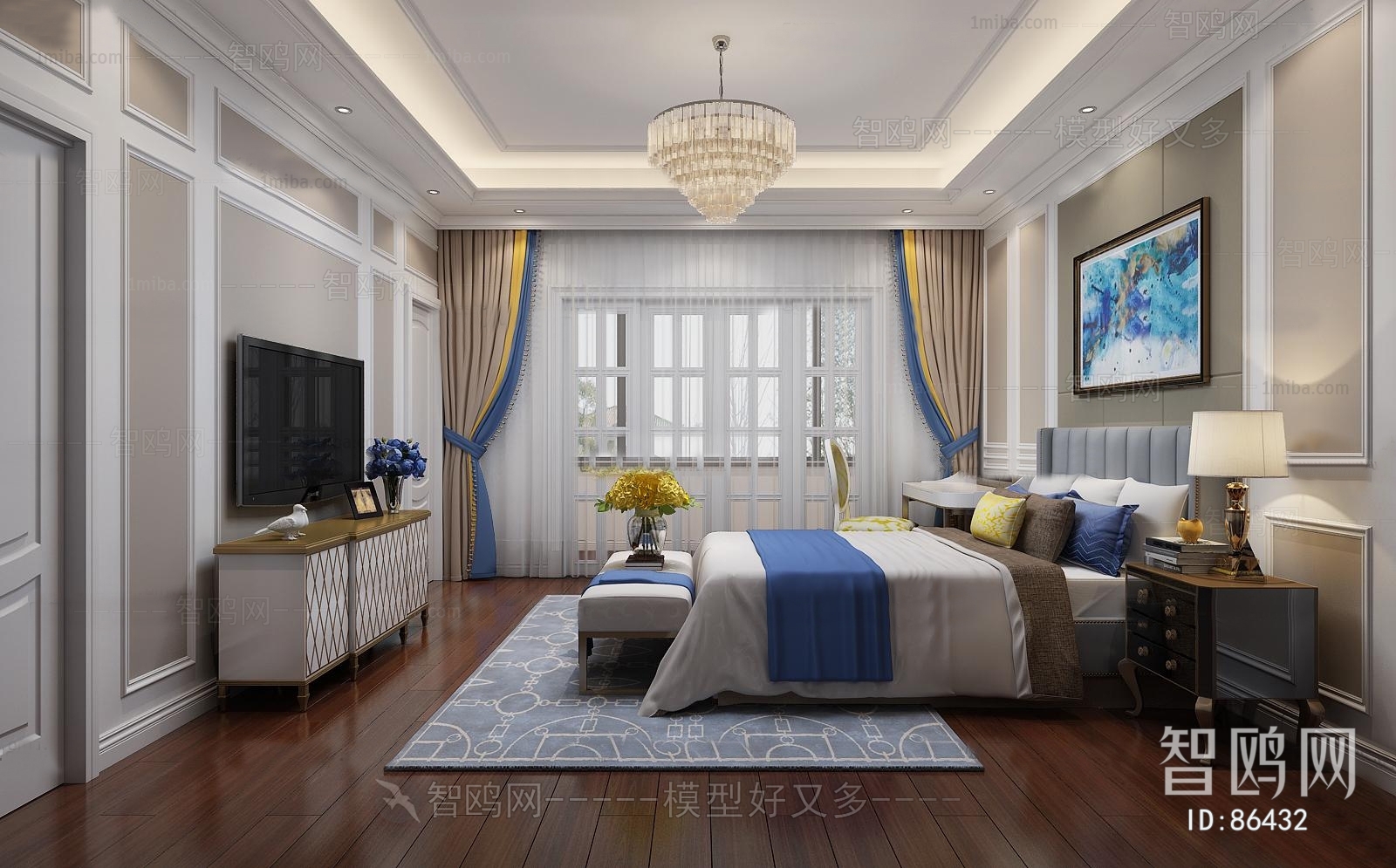 Simple European Style Bedroom