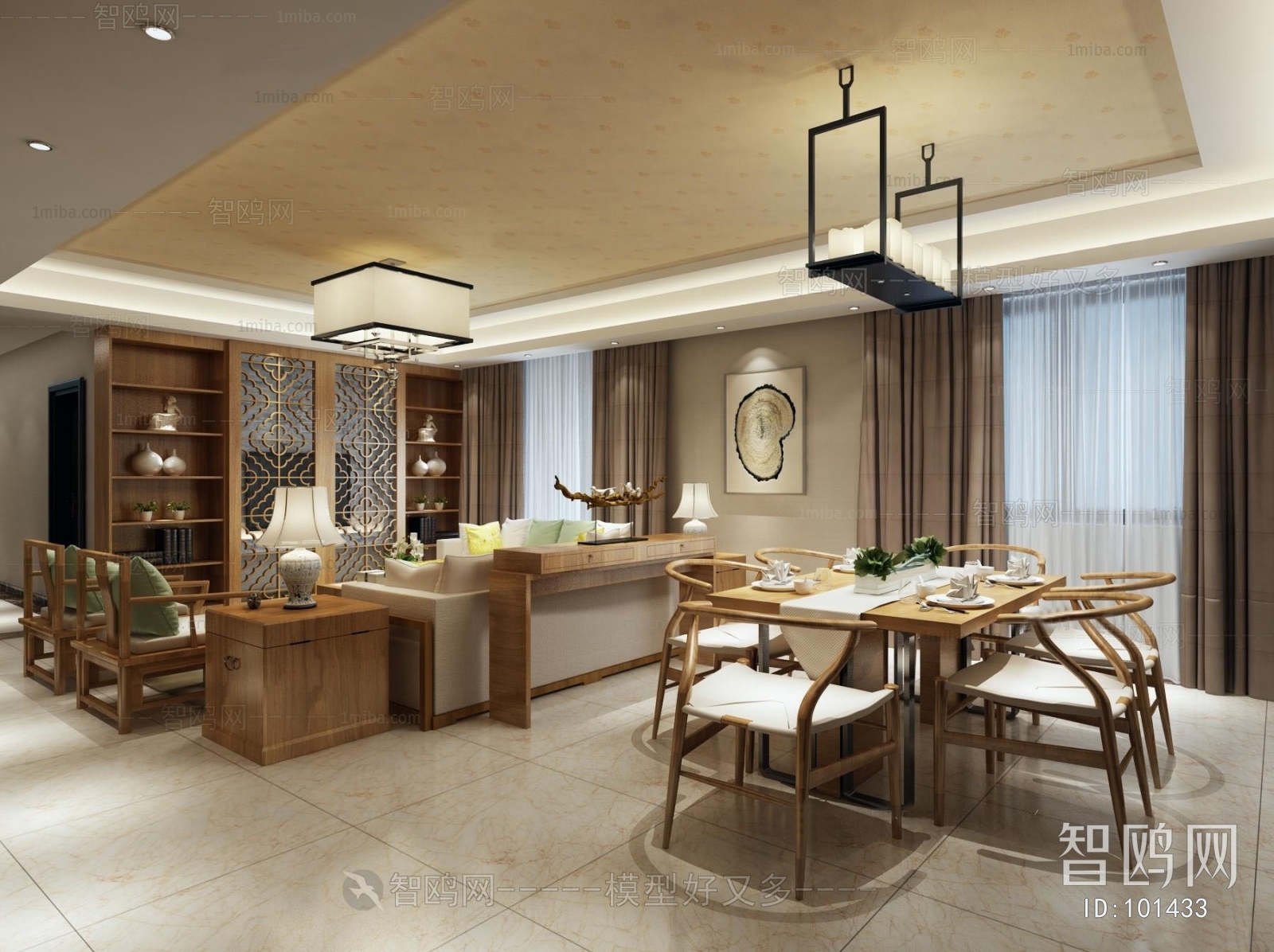 New Chinese Style A Living Room