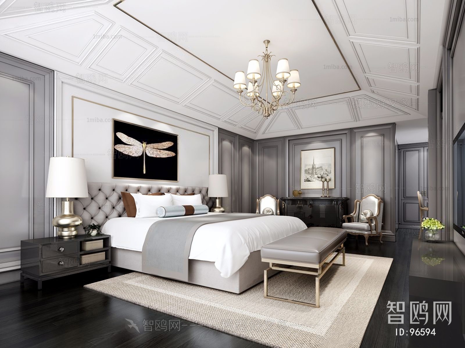 Simple European Style Bedroom