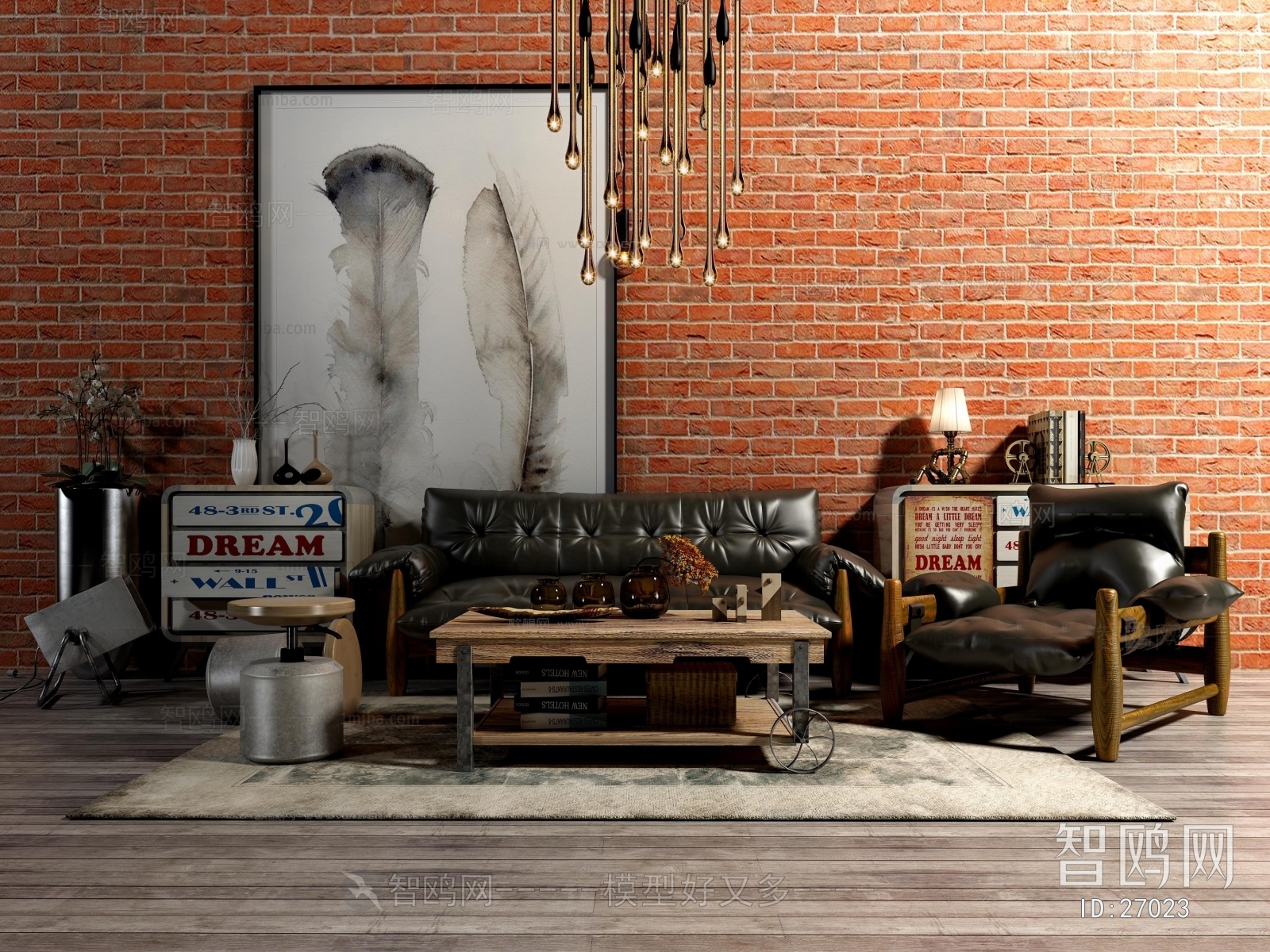 Industrial Style Sofa Combination