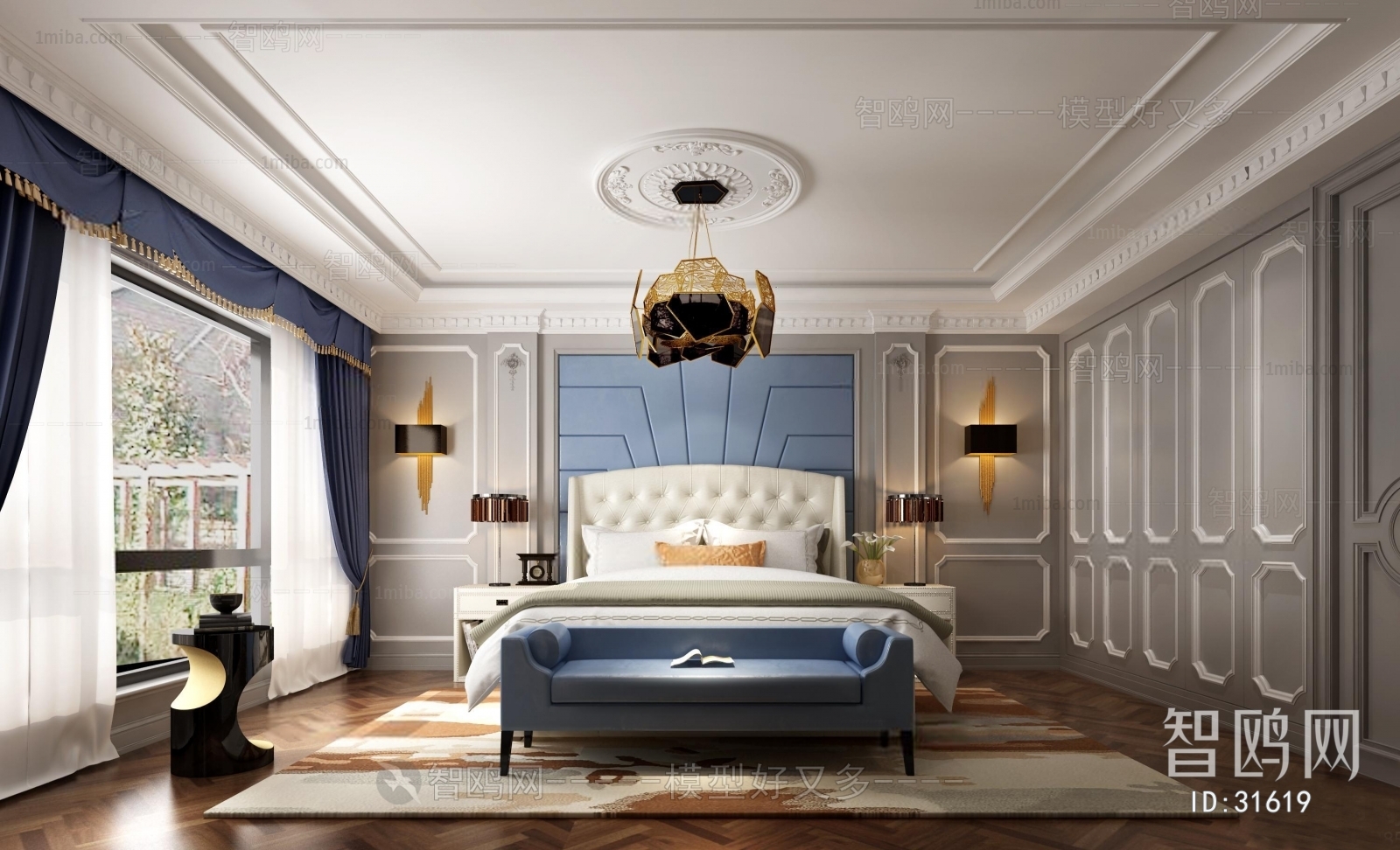 Simple European Style Bedroom