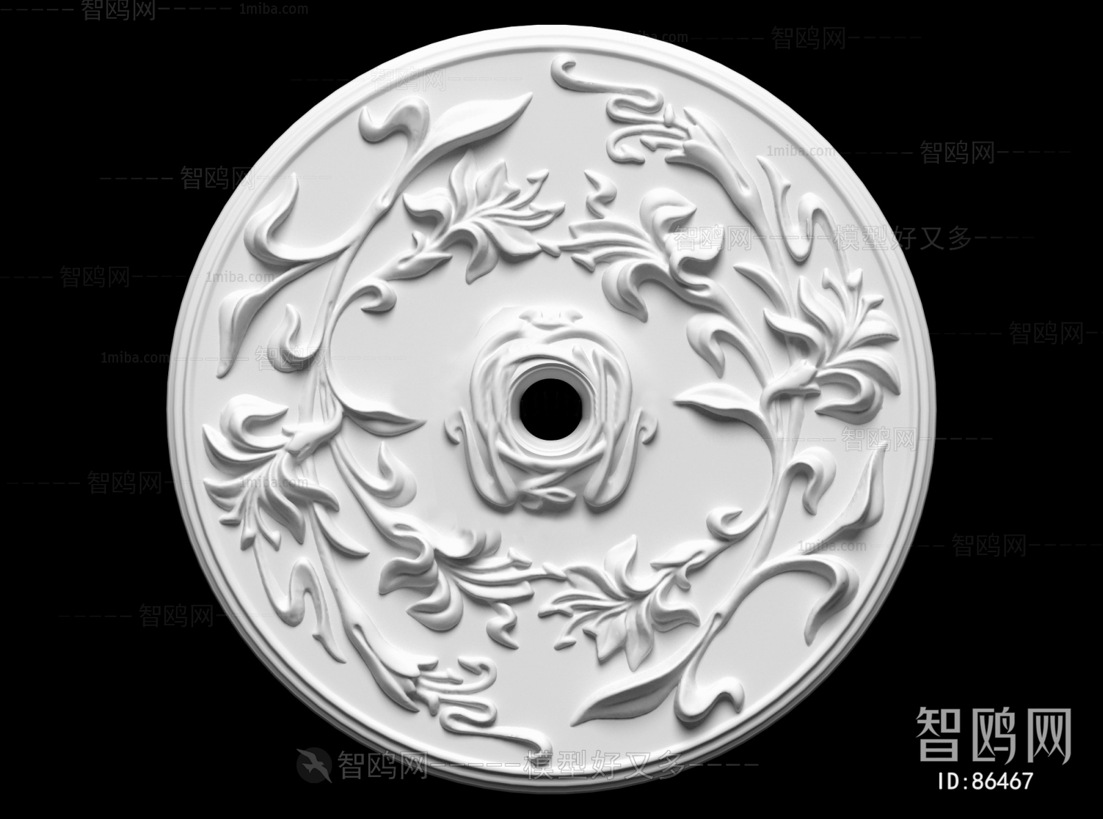 European Style Plaster Carved Top Plate