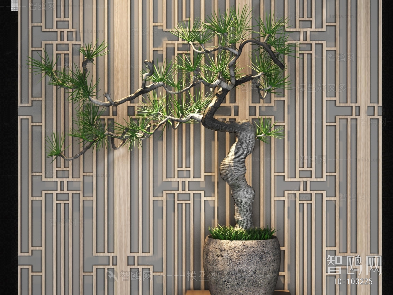 New Chinese Style Potted Green Plant