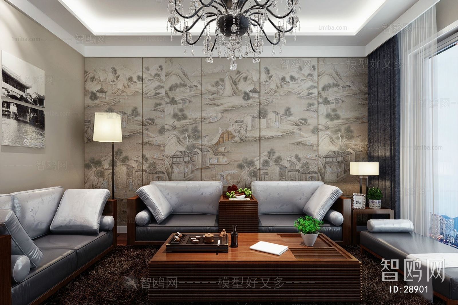 New Chinese Style A Living Room