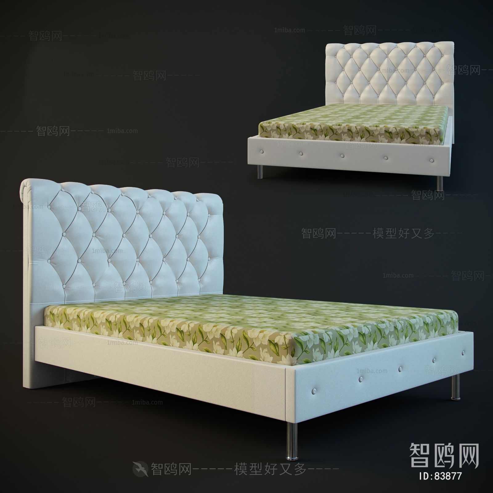 Simple European Style Double Bed