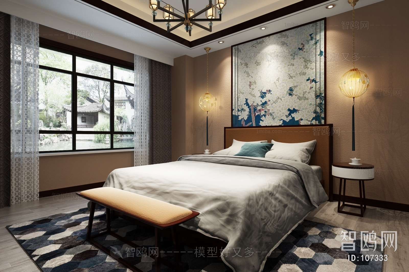 New Chinese Style Bedroom