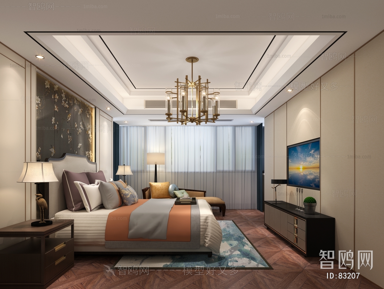 New Chinese Style Bedroom