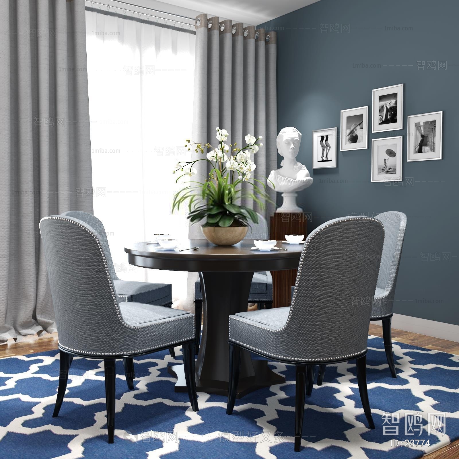 Modern American Style Dining Table And Chairs