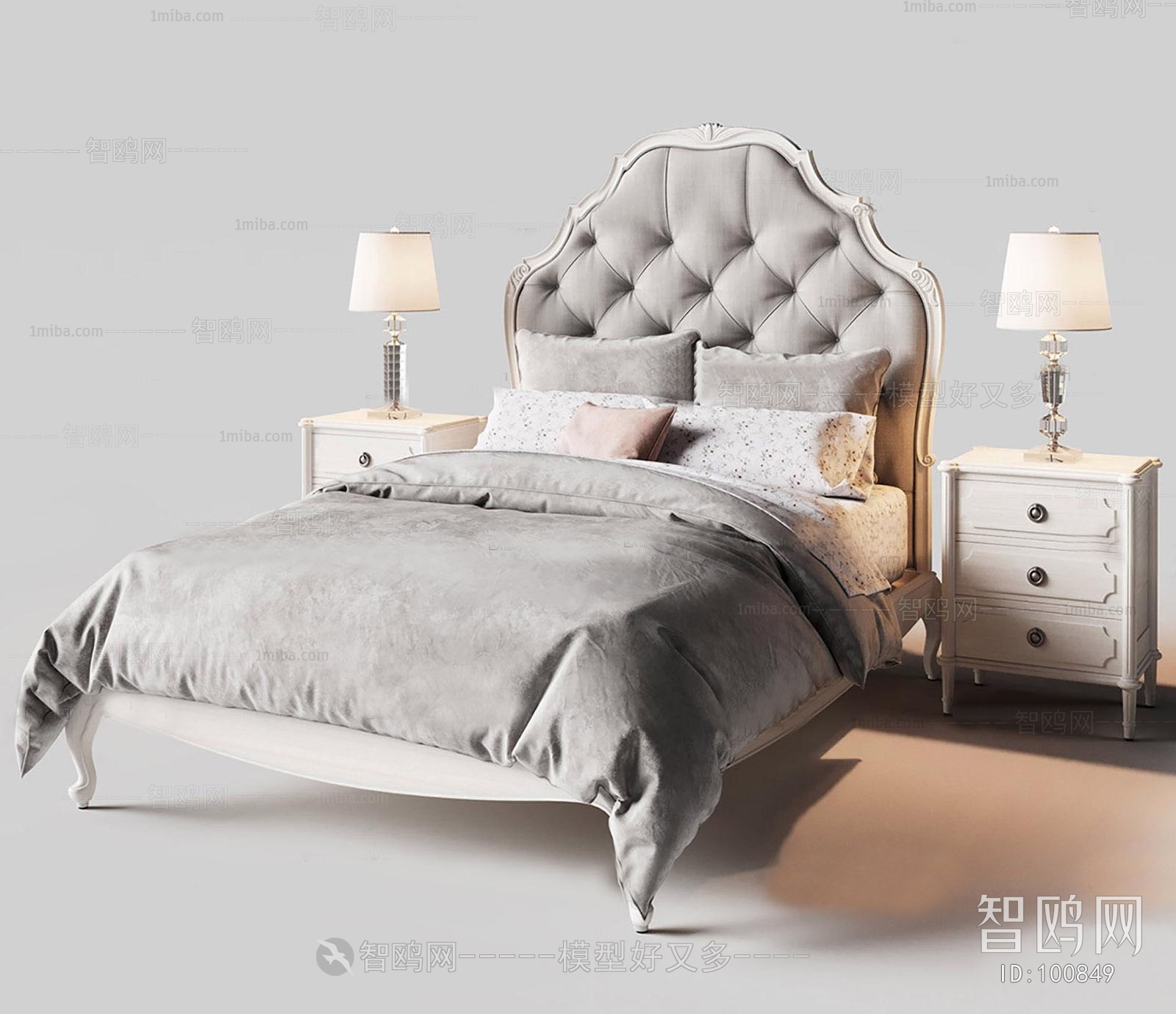 Simple European Style Double Bed