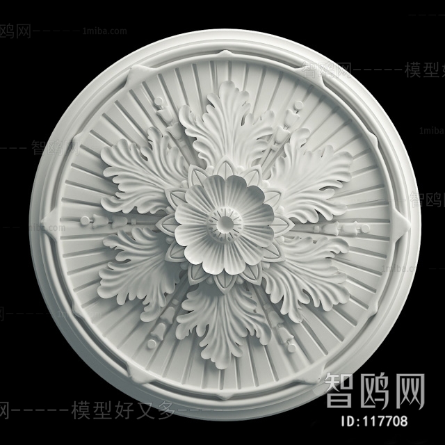 European Style Plaster Carved Top Plate