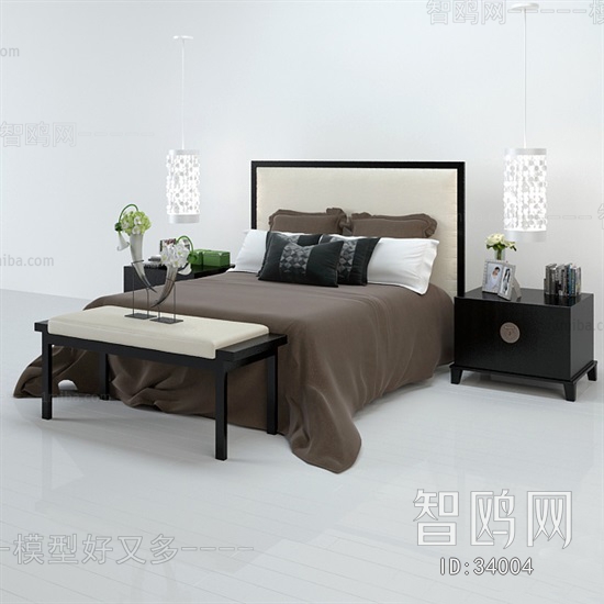 New Chinese Style Double Bed