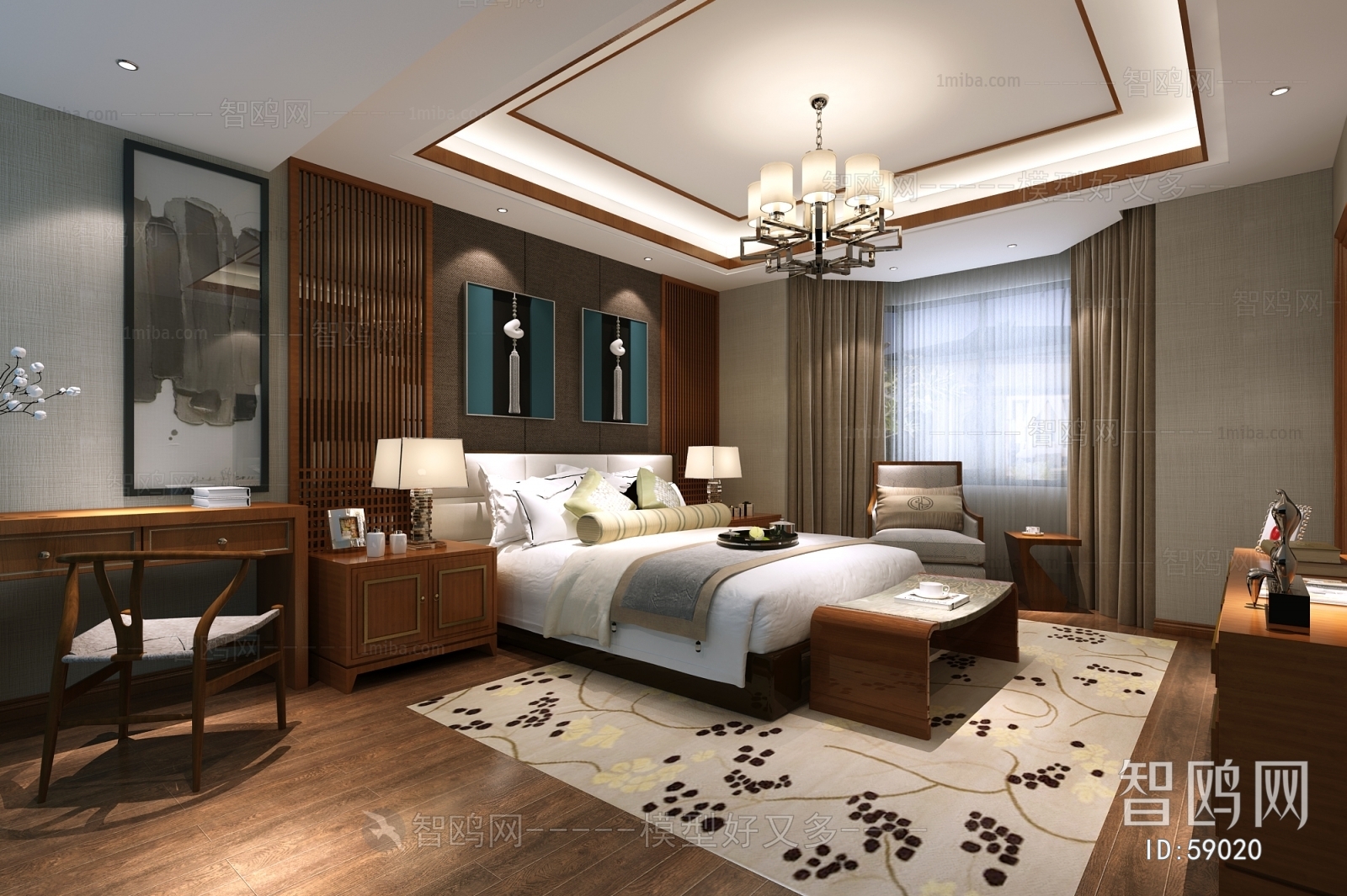 New Chinese Style Bedroom