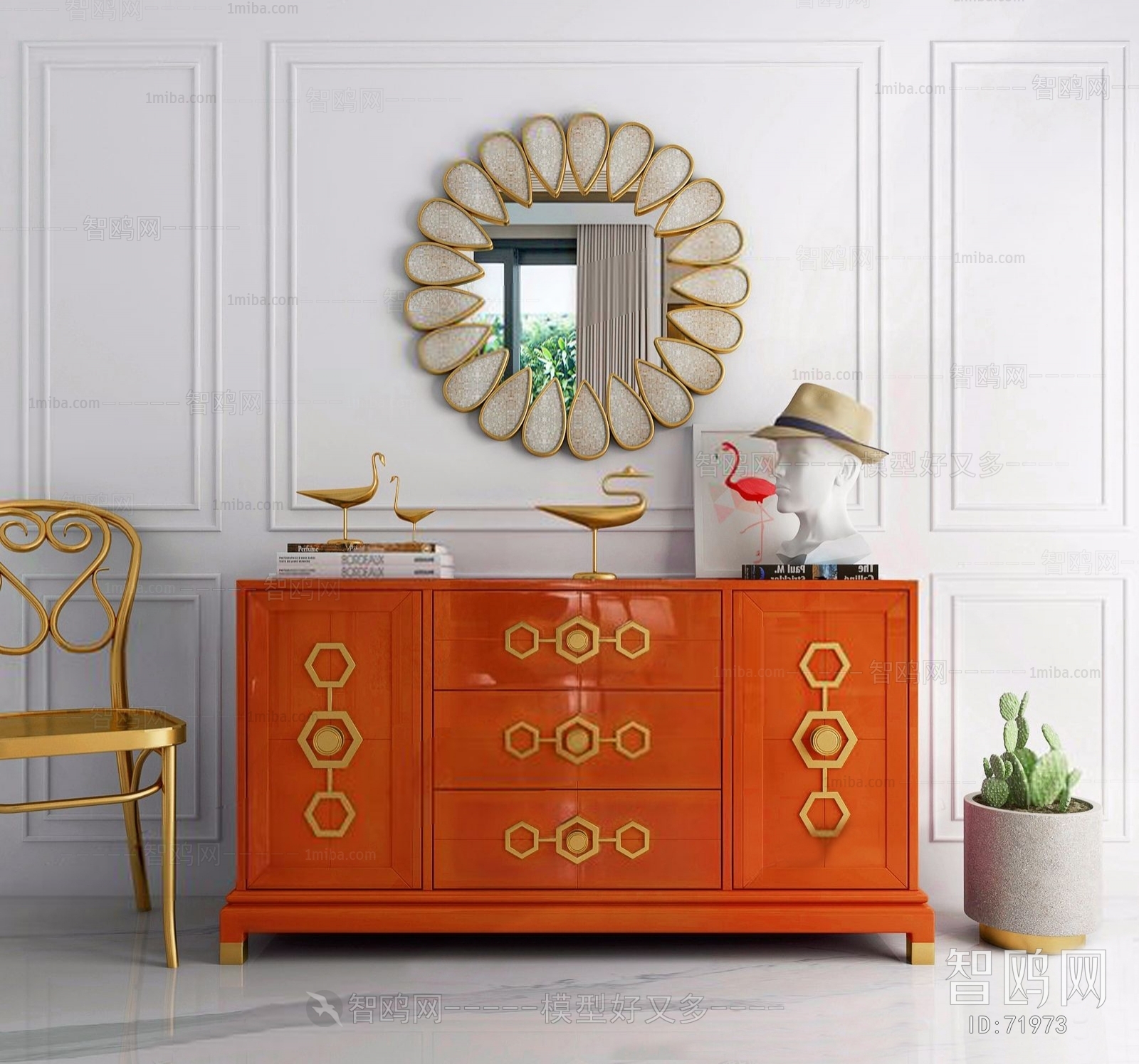 American Style Simple European Style Side Cabinet/Entrance Cabinet