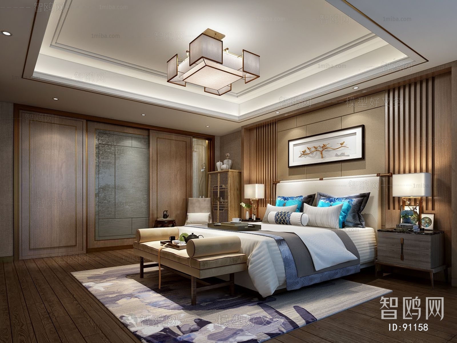 New Chinese Style Bedroom