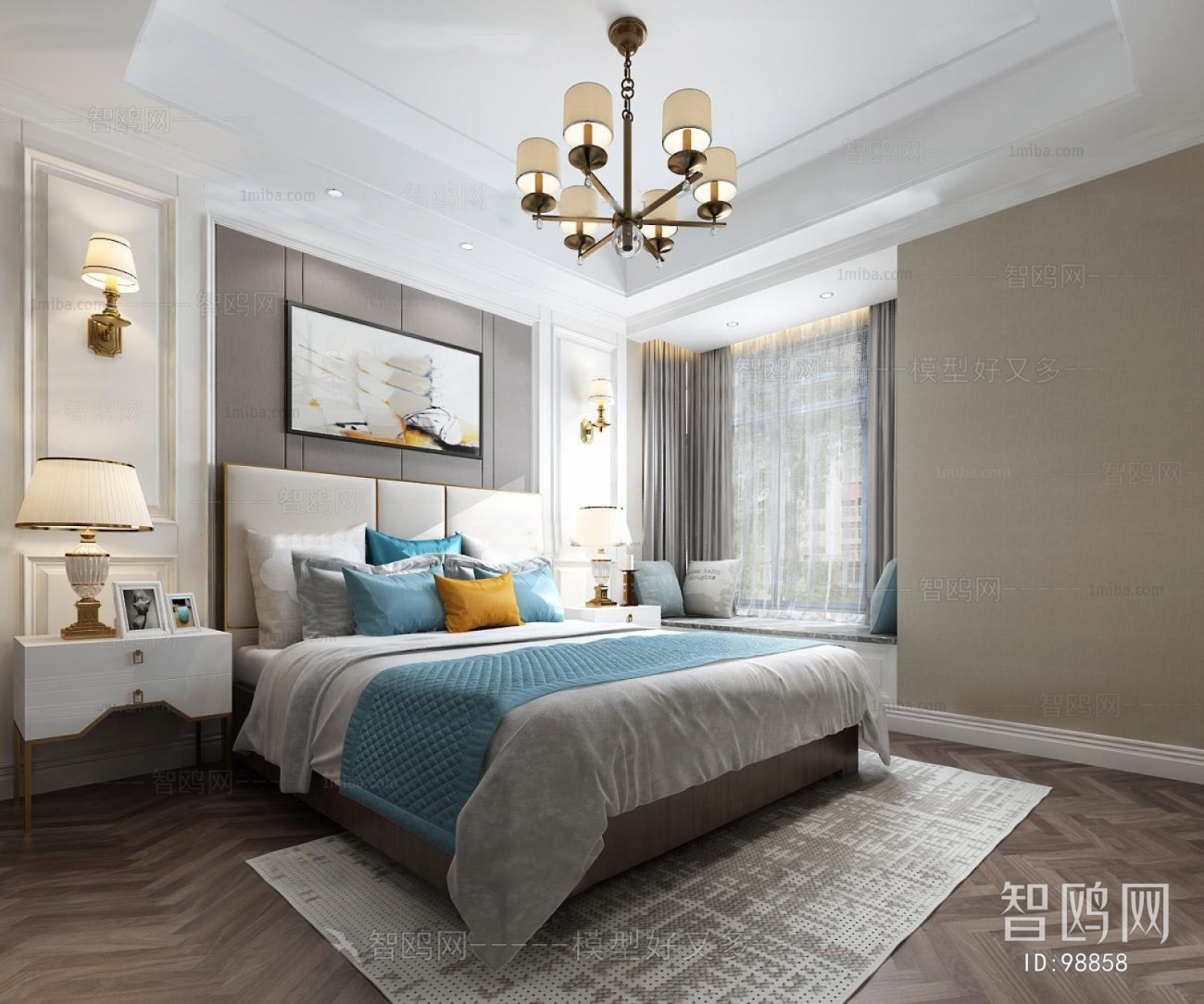 Simple European Style Bedroom