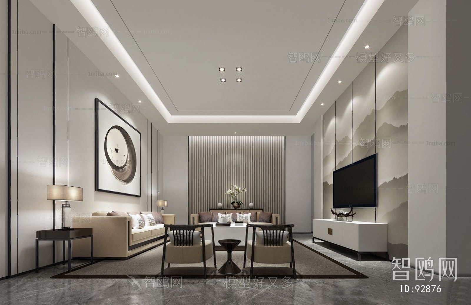 New Chinese Style A Living Room