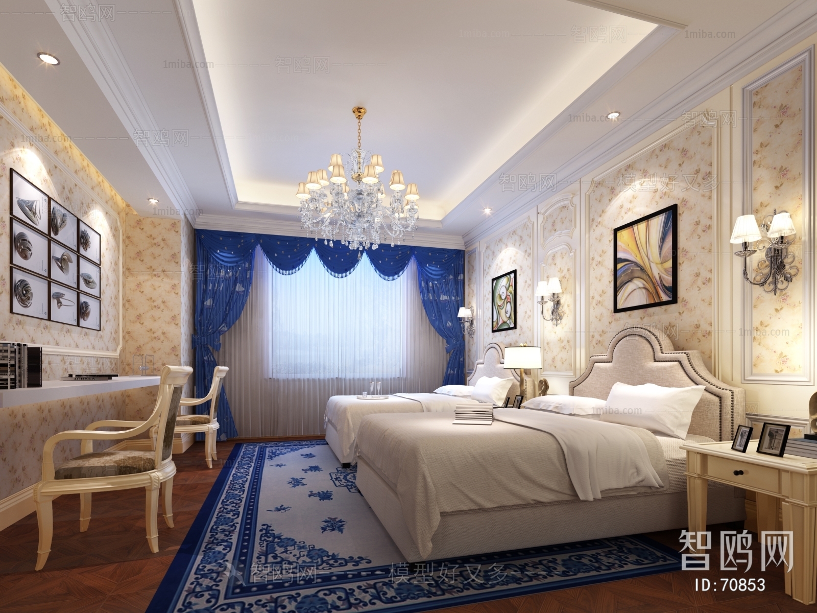 Simple European Style Bedroom