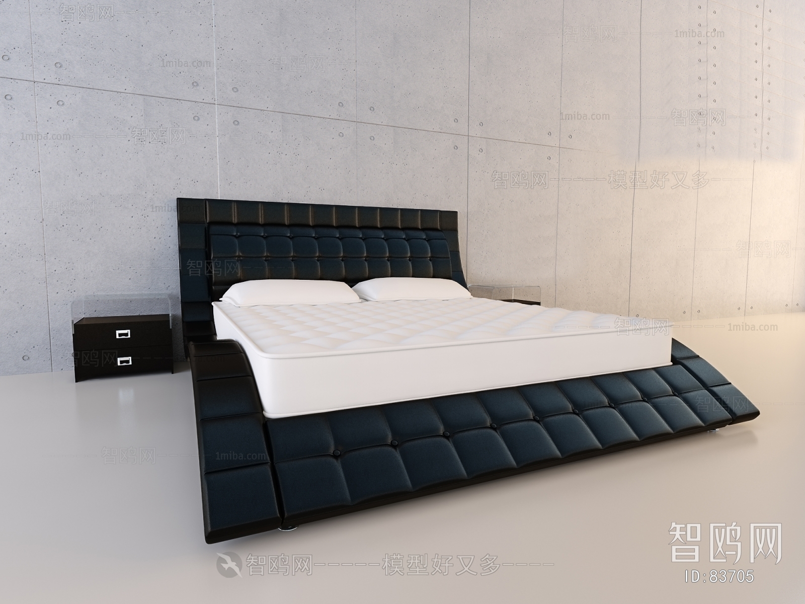 Simple European Style Double Bed