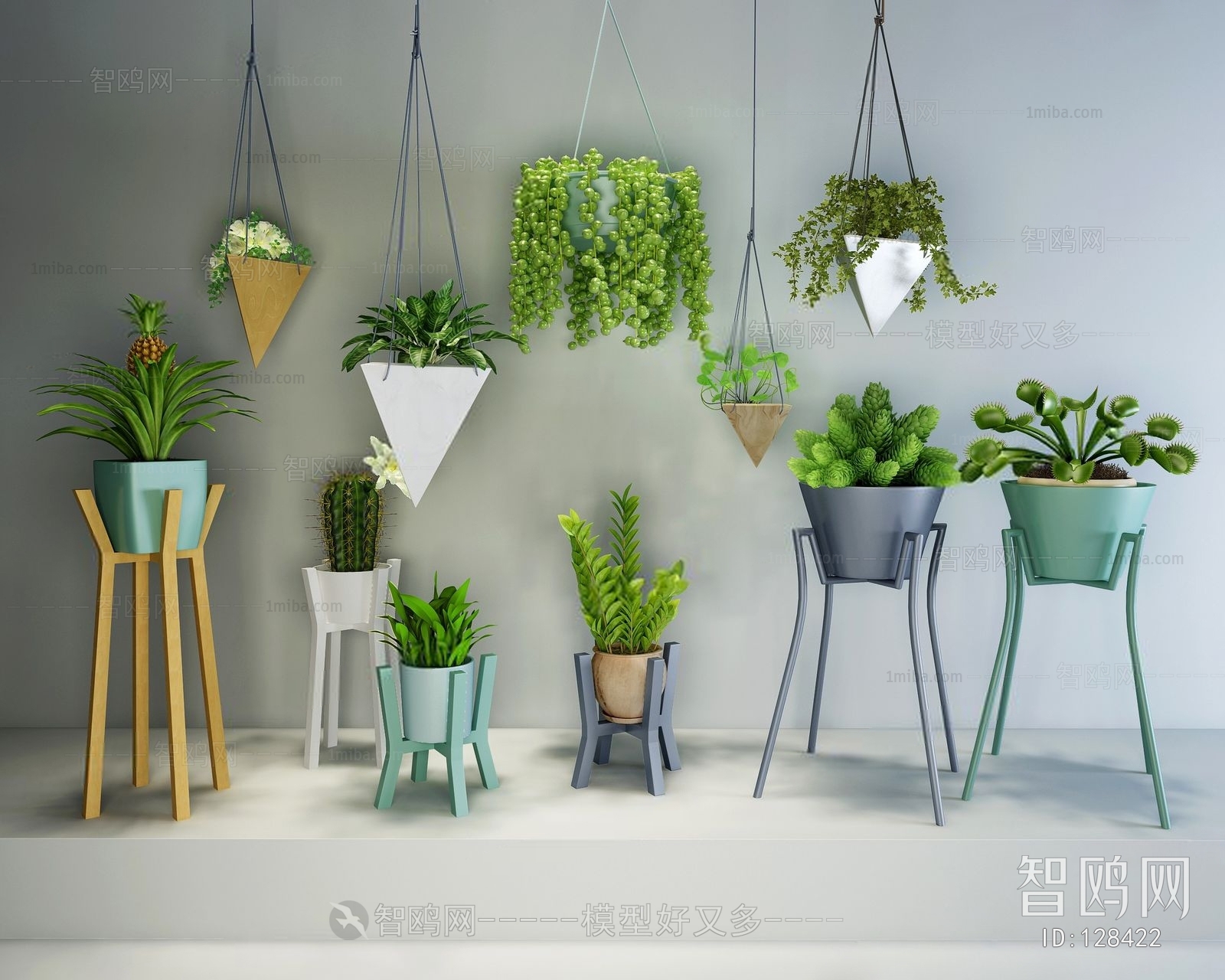 Modern Potted Green Plant