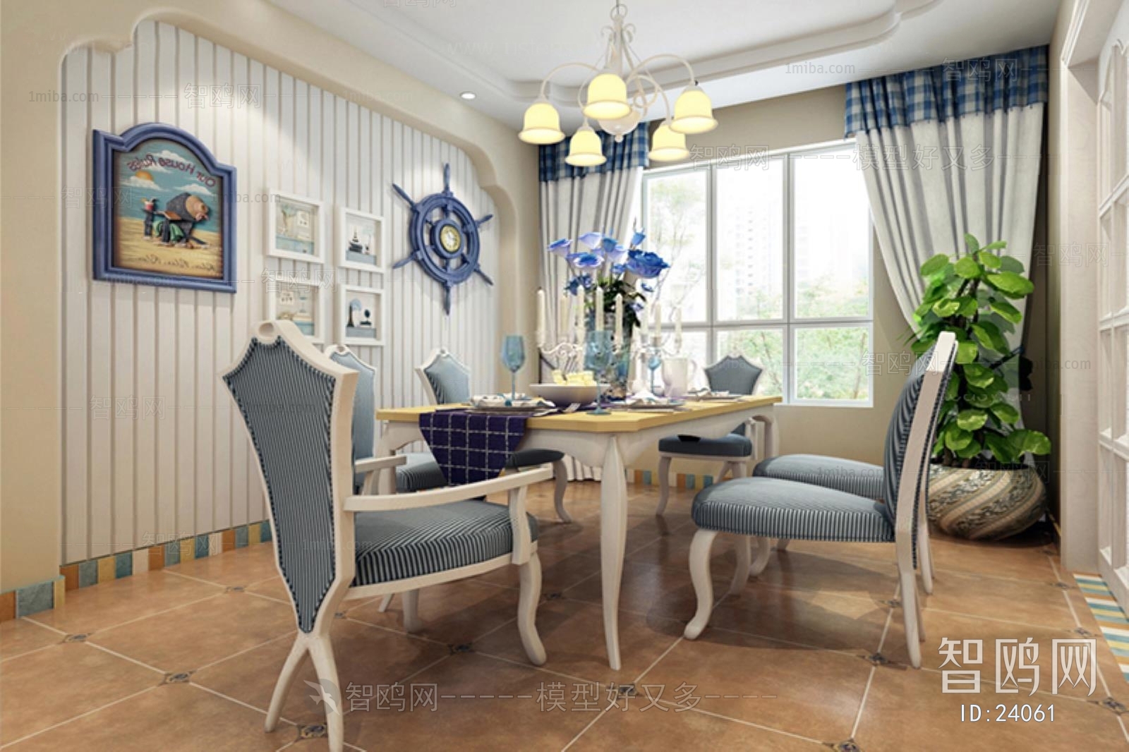 Mediterranean Style Simple European Style Dining Room