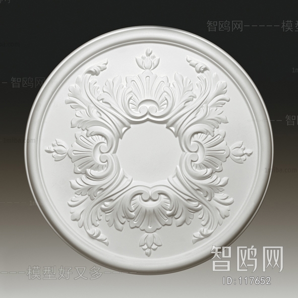 European Style Plaster Carved Top Plate