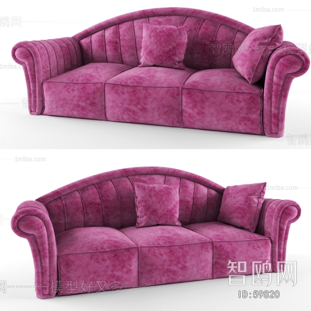Simple European Style Three-seat Sofa