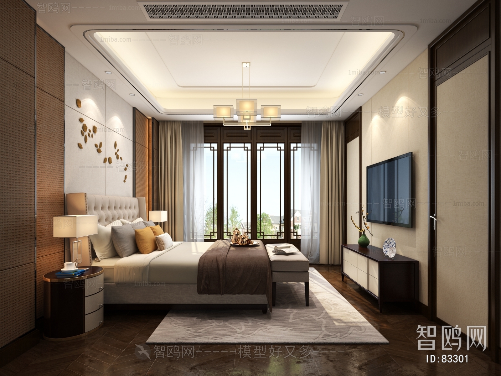 New Chinese Style Bedroom