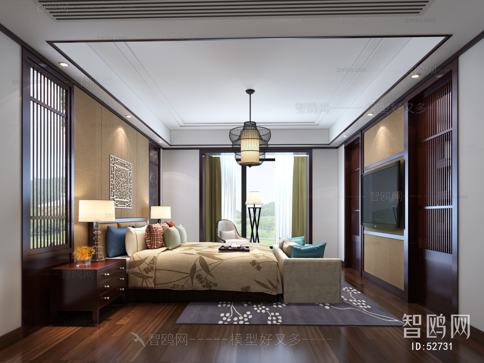 New Chinese Style Bedroom