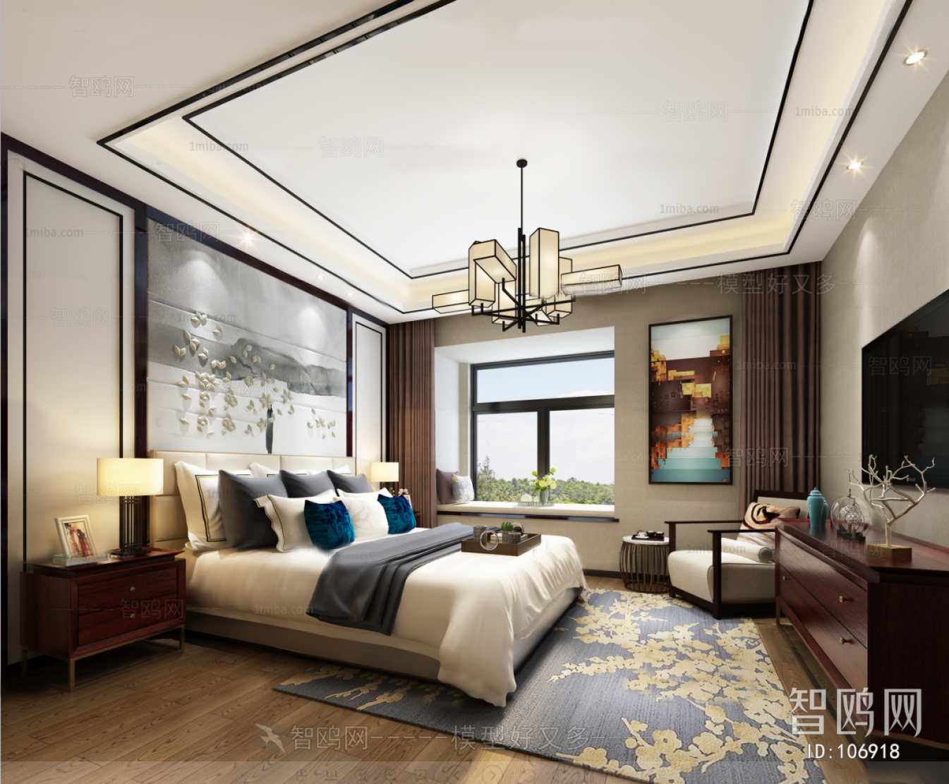 New Chinese Style Bedroom