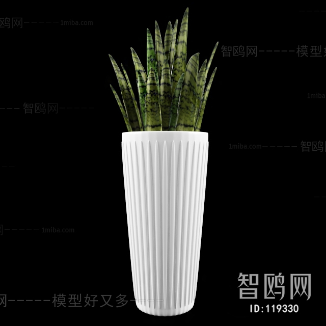 Modern Potted Green Plant