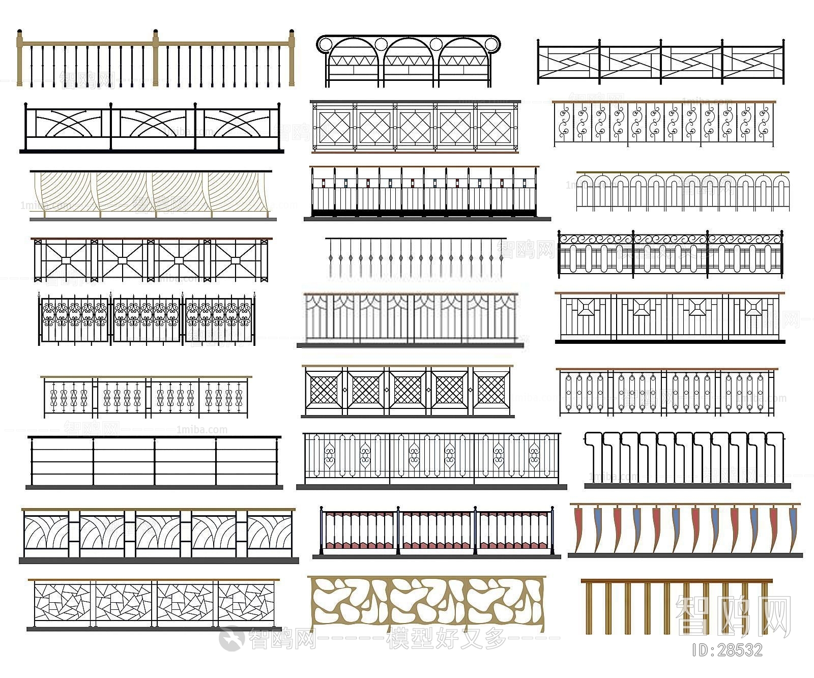 Modern European Style Stair Balustrade/elevator