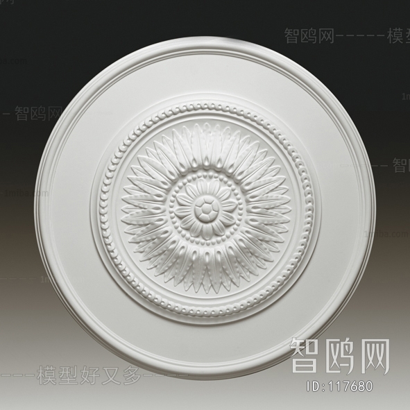 European Style Plaster Carved Top Plate