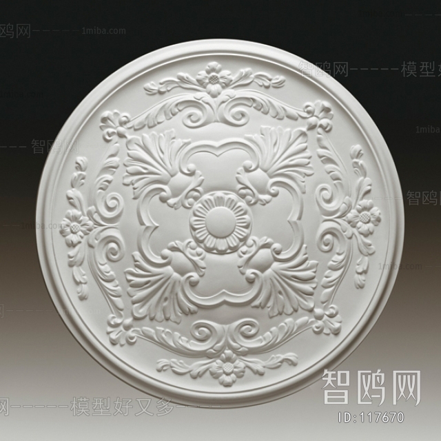 European Style Plaster Carved Top Plate