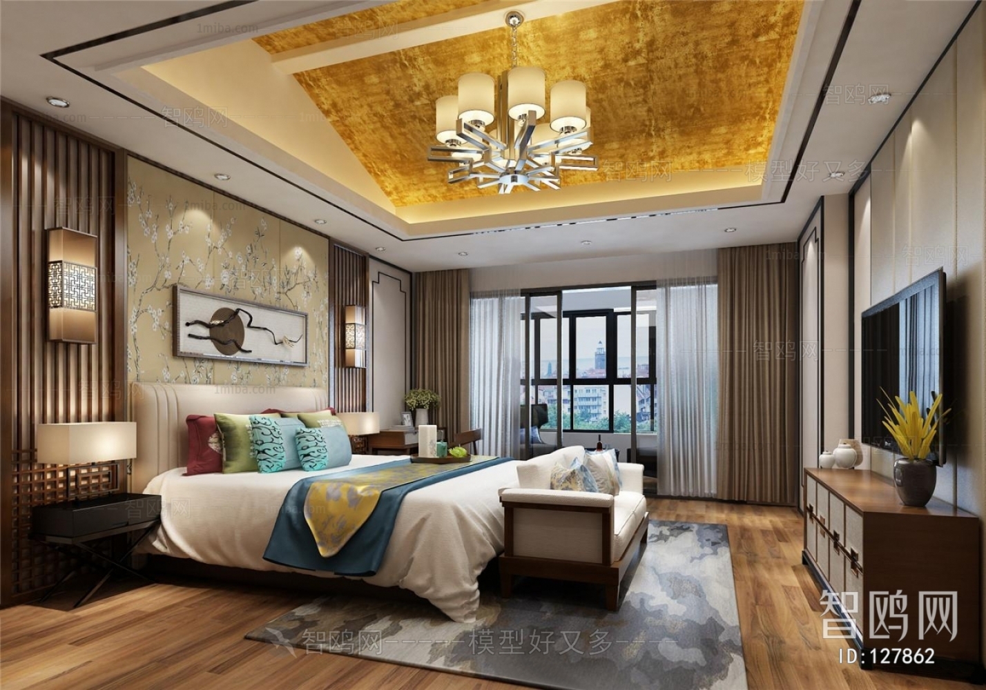 New Chinese Style Bedroom