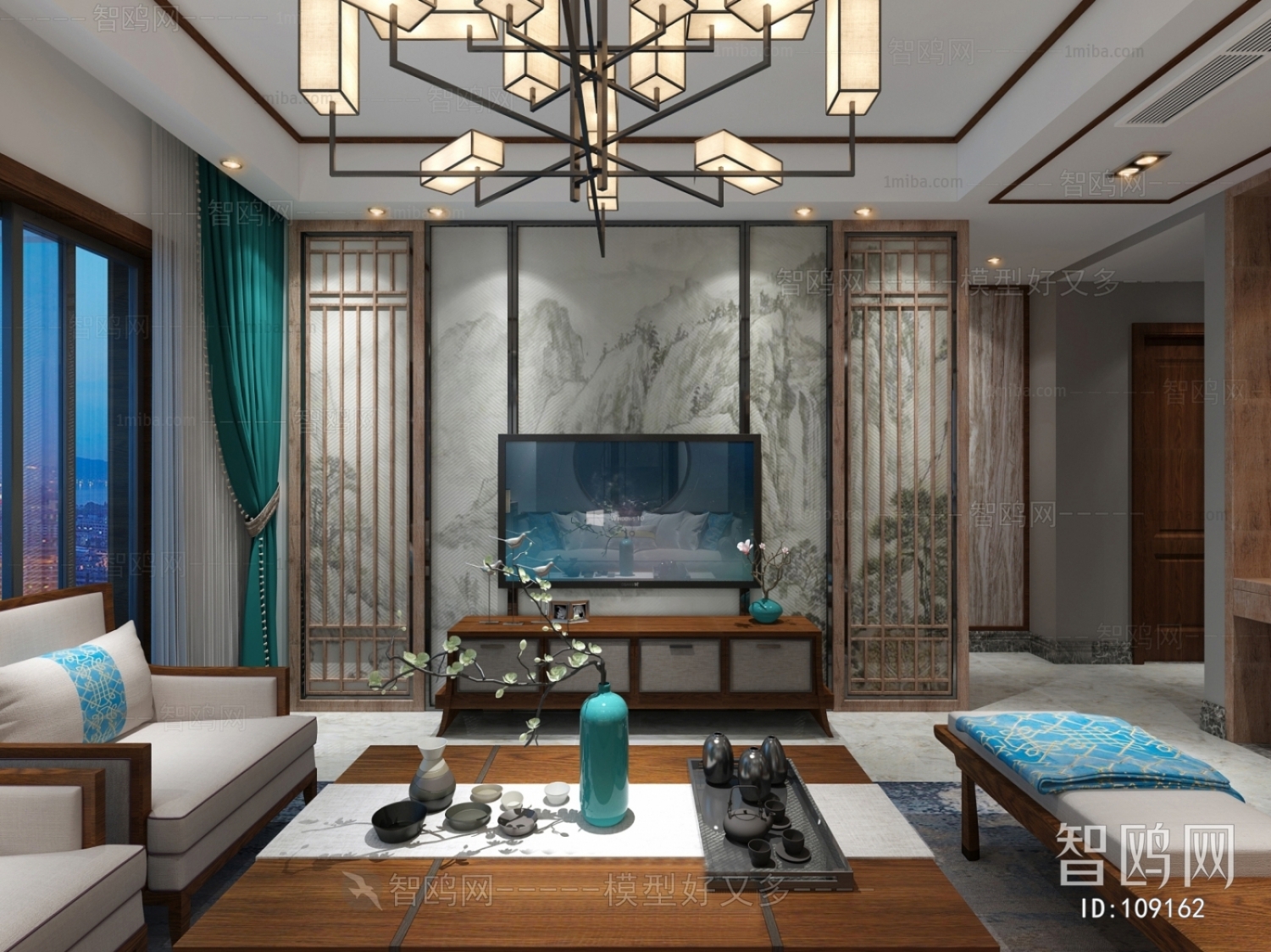 New Chinese Style A Living Room