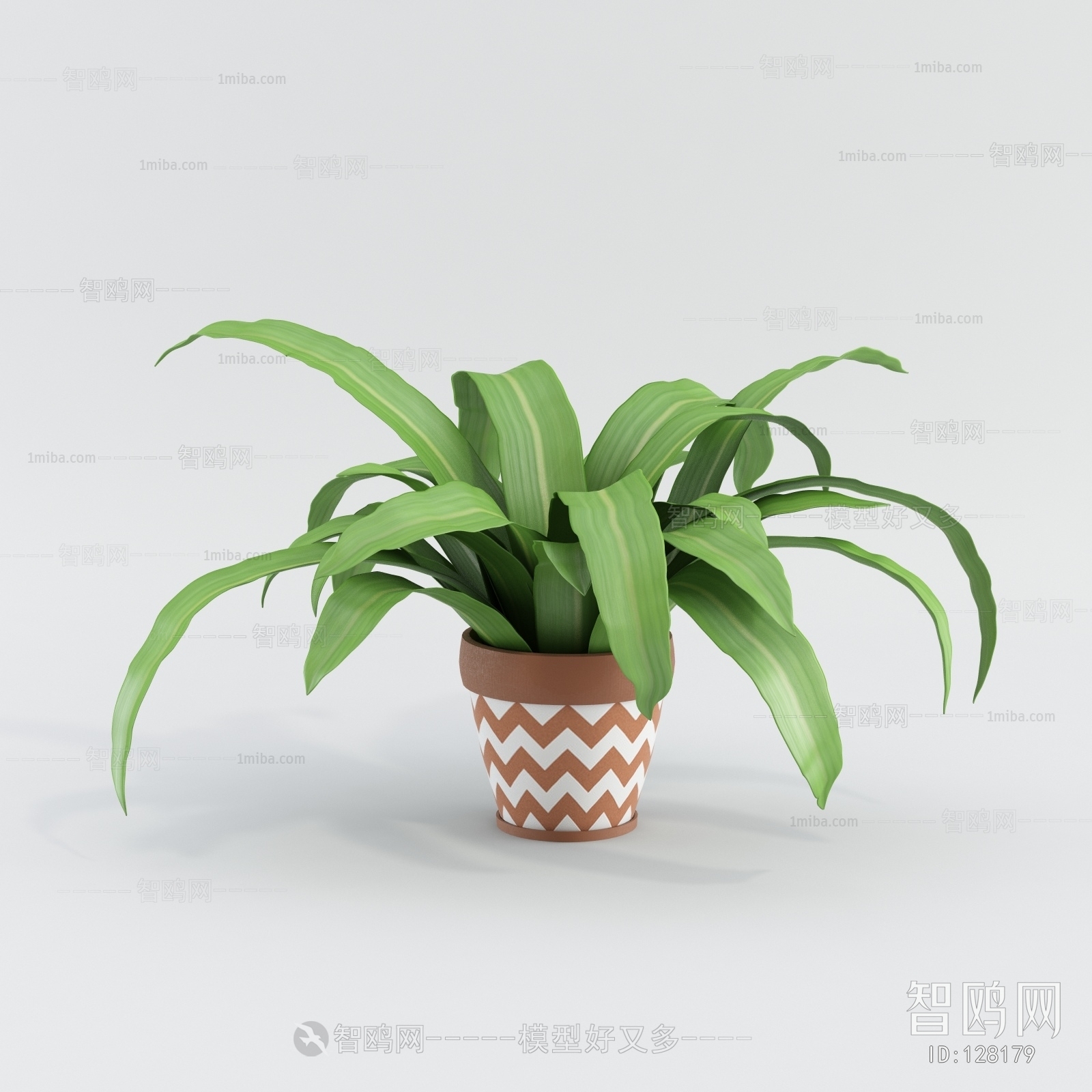 Modern Potted Green Plant