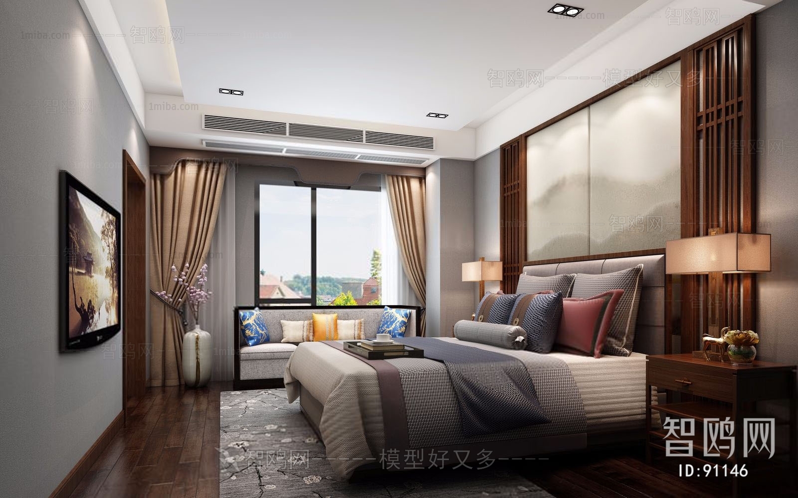 New Chinese Style Bedroom